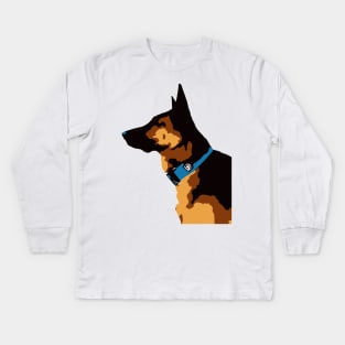 German Shepherd Design Kids Long Sleeve T-Shirt